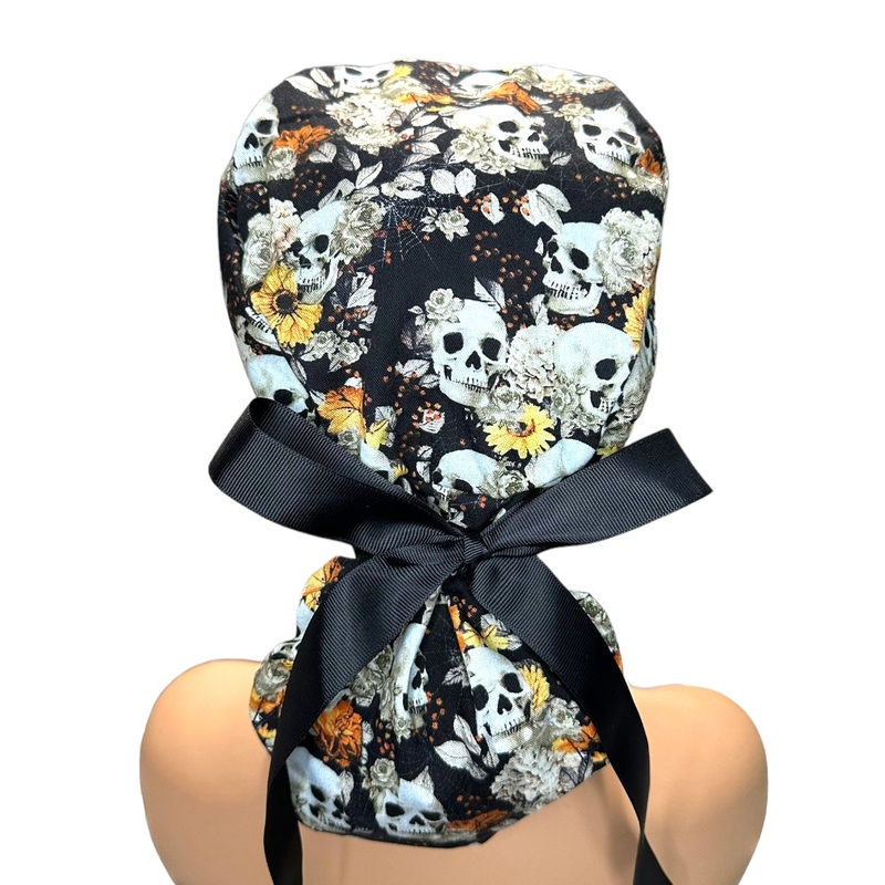 Autumn Skulls- Ponytail|ponytail cap|with satin lining