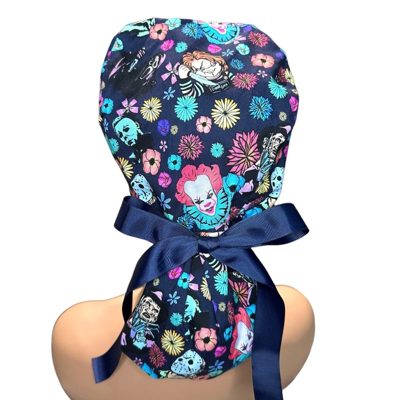 Horror Floral- Ponytail|ponytail cap|with satin lining