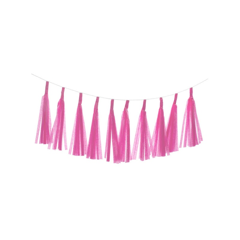 Standard Pink 10 Pack 35cm Decorative Paper Tassels