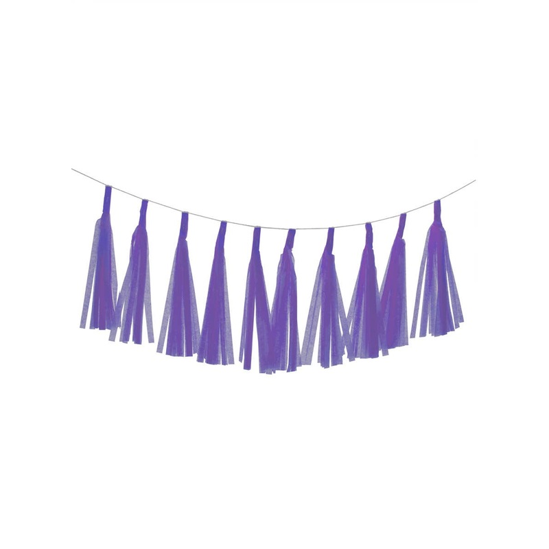 Standard Purple 9 Pack 35cm Decorative Paper Tassels