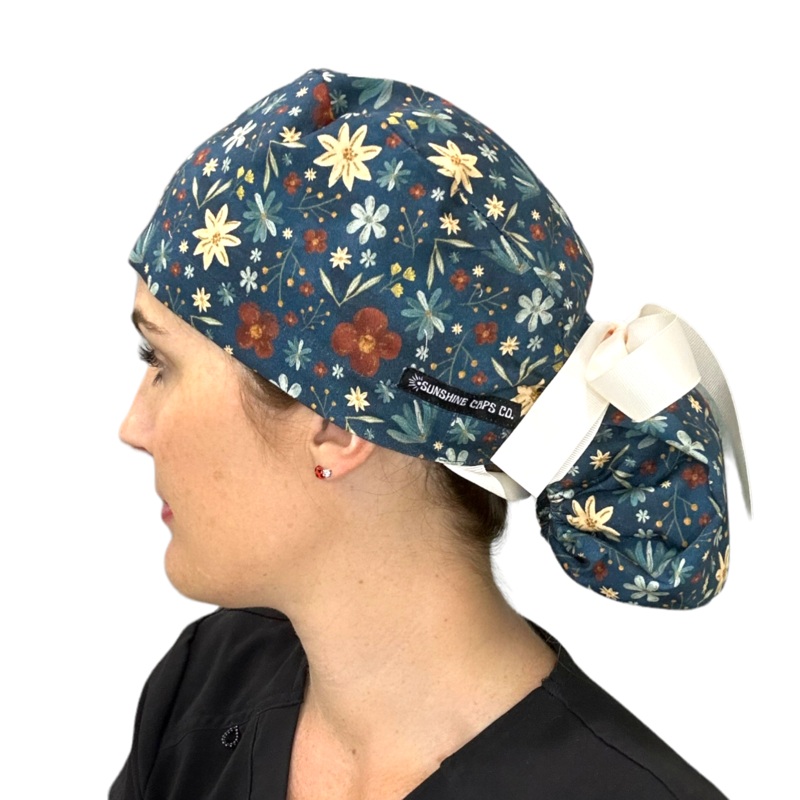 Zen Floral- Ponytail|ponytail cap|with satin lining