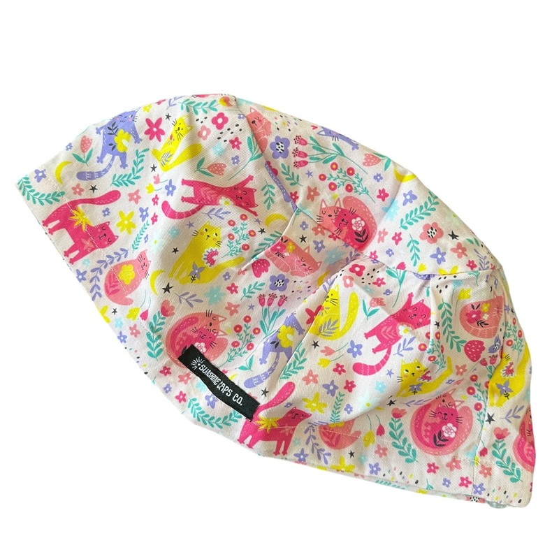 Blooming Kitties- Euro|euro cap|with satin lining