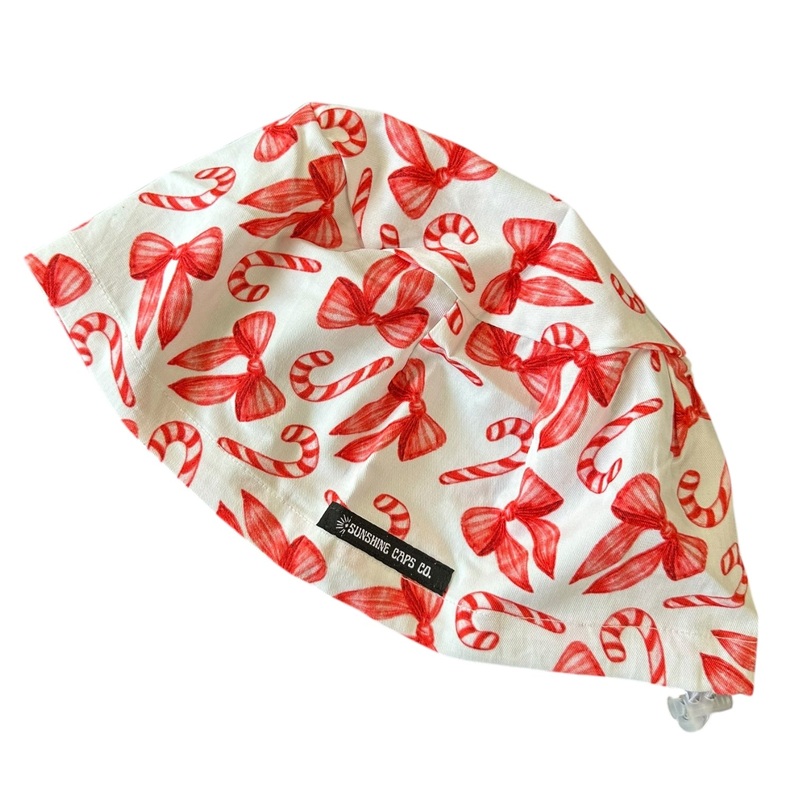 Candy Cane Bows- Euro|euro cap|with satin lining