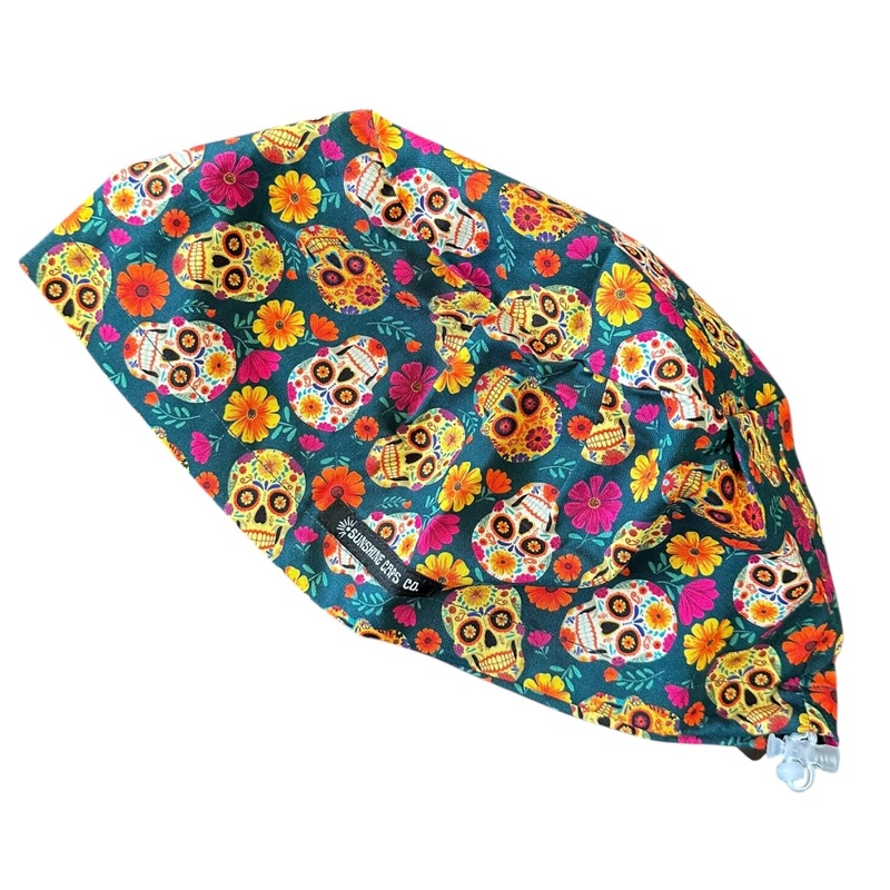 Emerald Sugar Skulls- Euro|euro cap|with satin lining