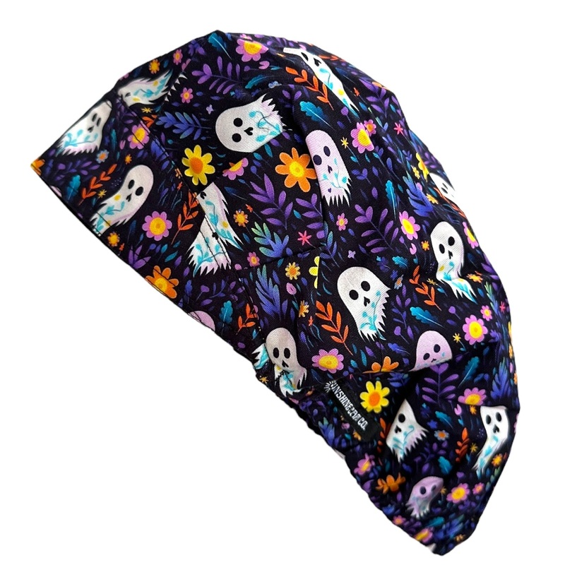 Ghost Floral- Bouffant|bouffant cap|with satin lining