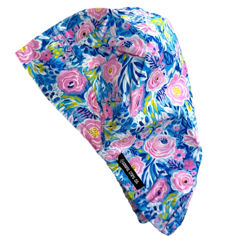 Painted Peonies- Bouffant|bouffant cap|with satin lining