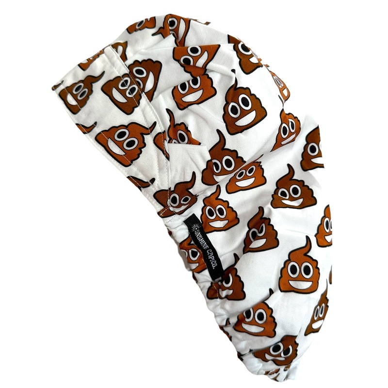 Poop Emoji- Bouffant|bouffant cap|with satin lining