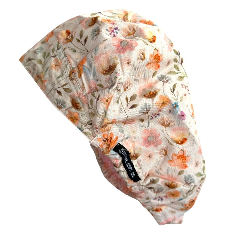 Vintage Floral- Bouffant|bouffant cap|with satin lining