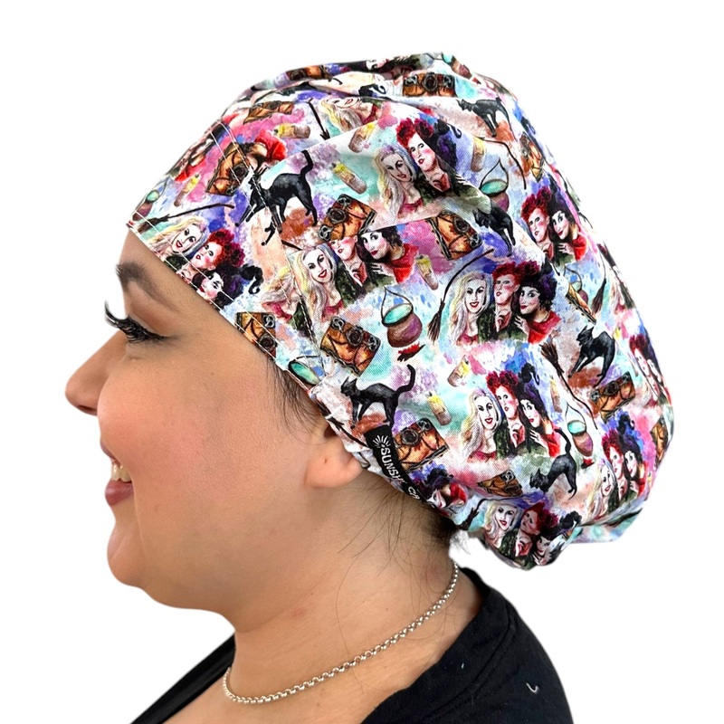 Witch Watercolor- Bouffant|bouffant cap|with satin lining
