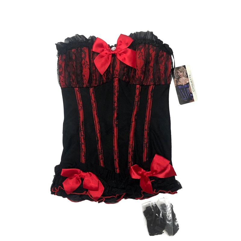 Sexy Black and Red Corset Womens - Size Small