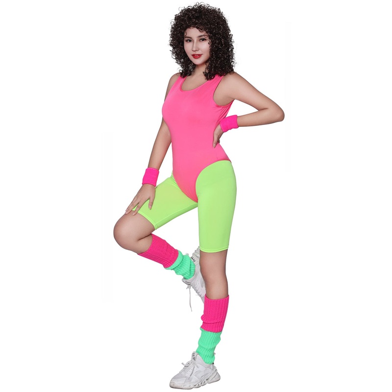 80s Aerobics Womens Pink Workout Costume