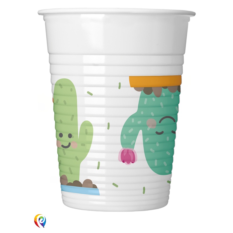 Cactus Party Plastic Cups - 200ml