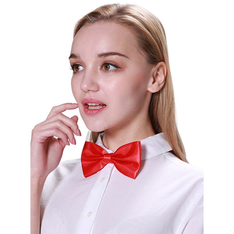 Classic Red Satin Bow Tie Costume Accessory