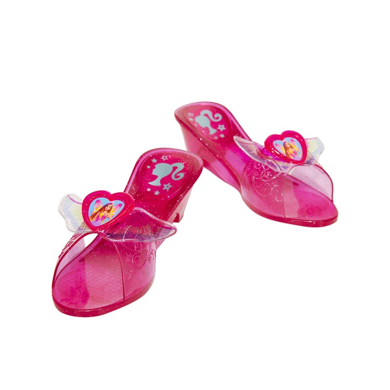 Barbie Girls Pink Click Clack Jelly Costume Shoes