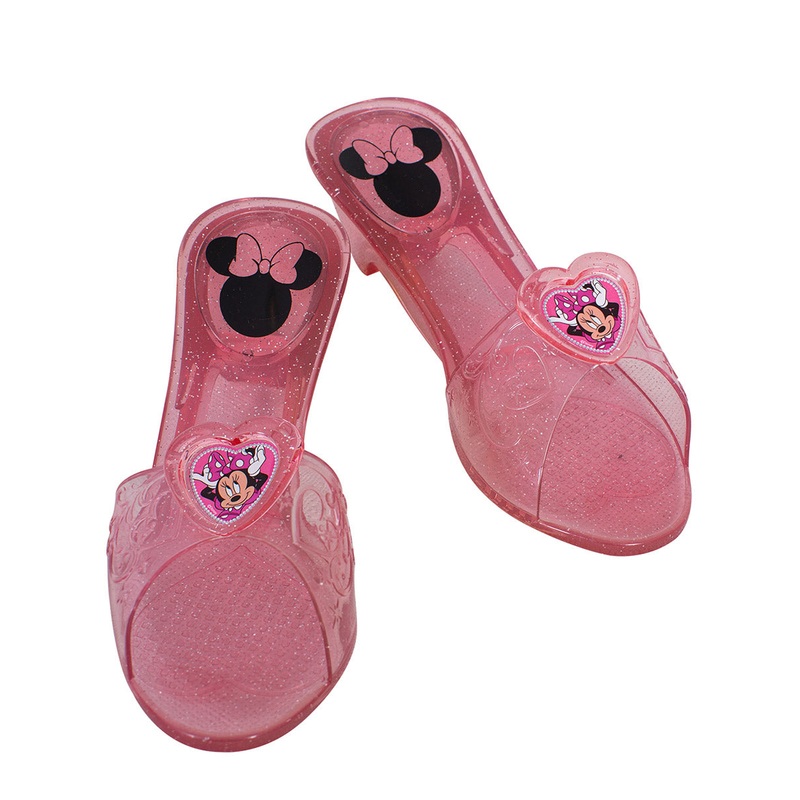 Minnie Mouse Girls Pink Glitter Click Clack Costume Shoes