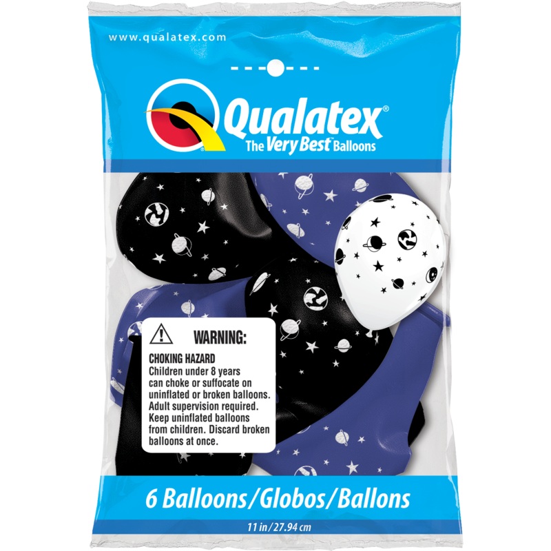 Space Theme Party Balloons - 6 Pack