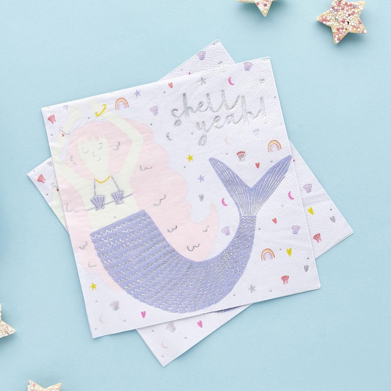 Shell Yeah Mermaid Napkins by Hootyballoo