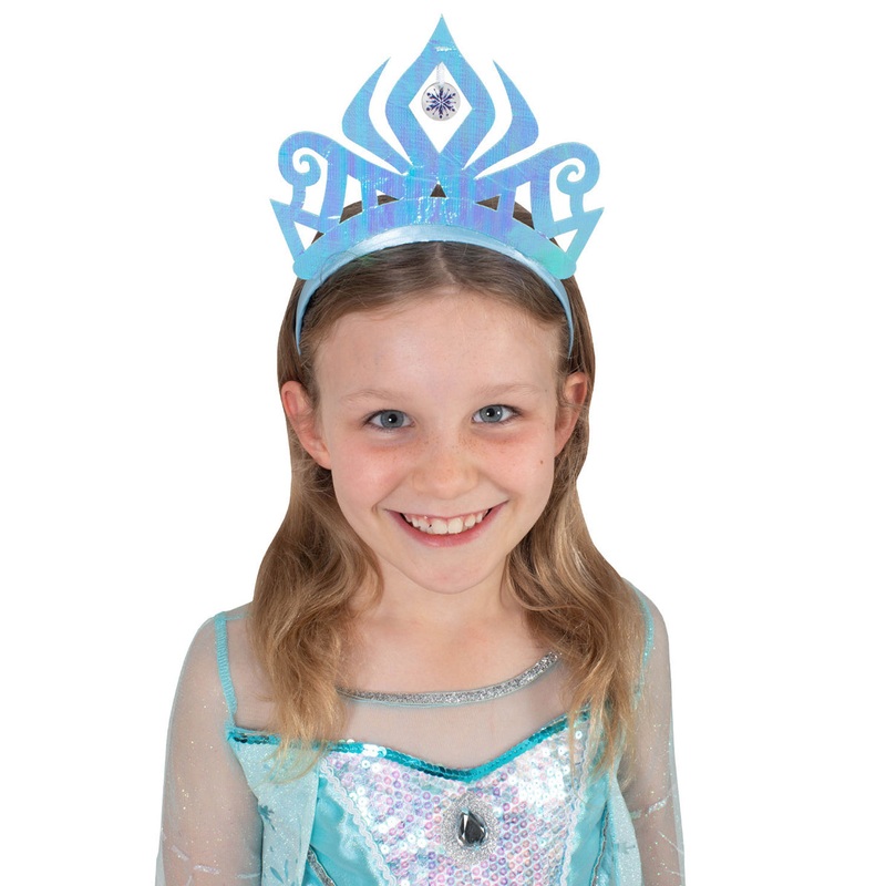 Queen Elsa Girls Blue Disney Frozen Iridescent Costume Tiara