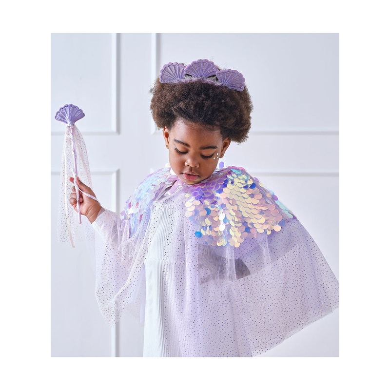 Sparkle Mermaid Deluxe Purple Girls Costume Cape