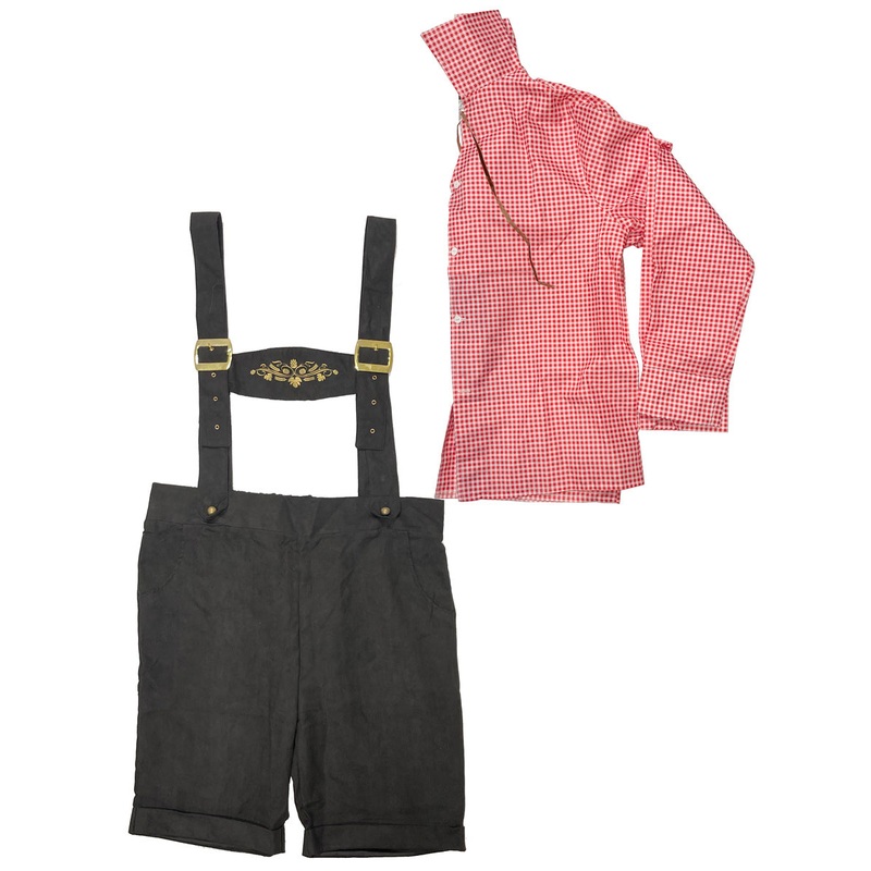 Black and Red Mens Oktoberfest Costume - Size Large