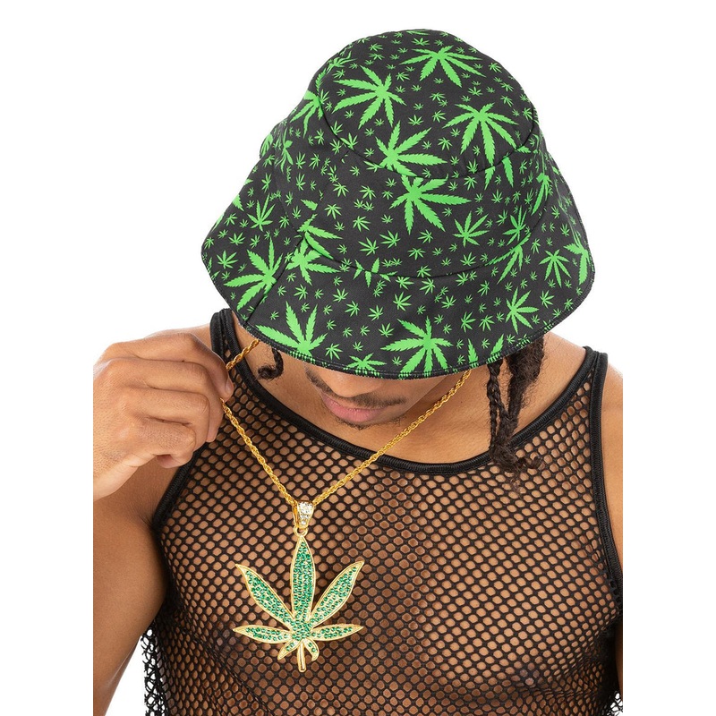 Diamante Green Hemp 90s Gold Costume Necklace