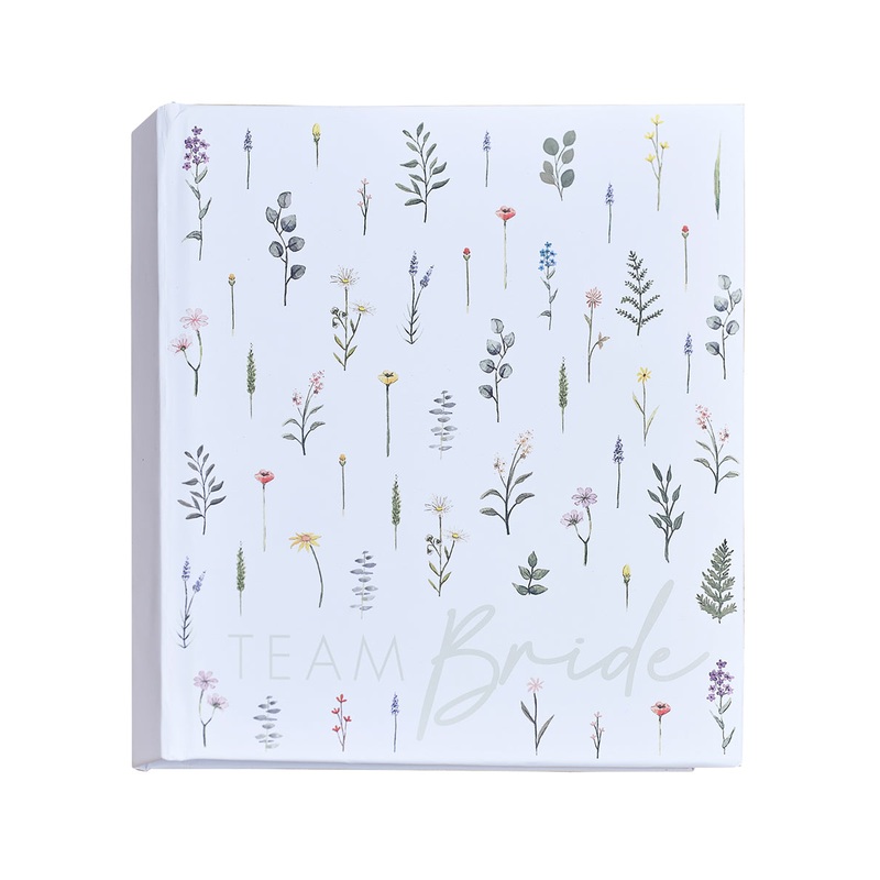 Team Bride Floral 20cm 32 page Hens Party Guest Book