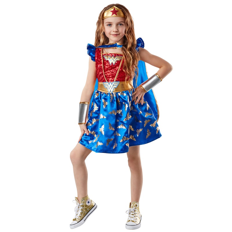 Wonder Woman Premium Girls Sequined Superhero Costume