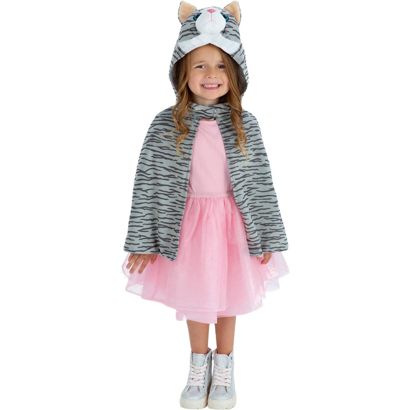 Plush Kitten Girls Hooded Animal Costume Cape