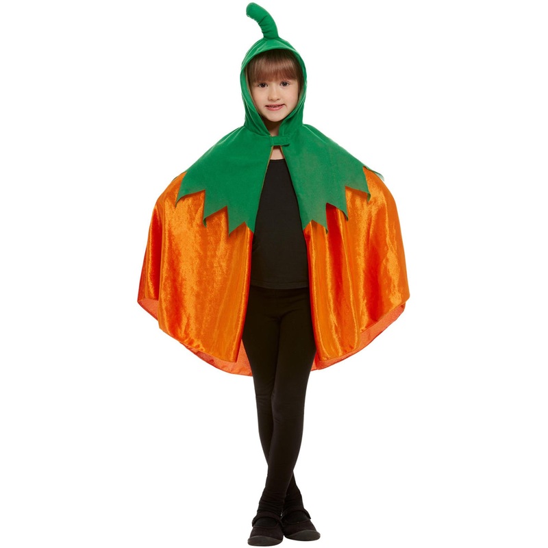 Pumpkin Kids Orange Halloween Costume Cape