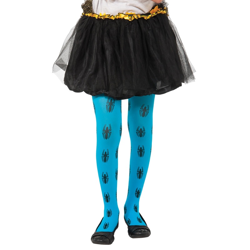 Spidergirl Kids Blue Superhero Costume Stockings