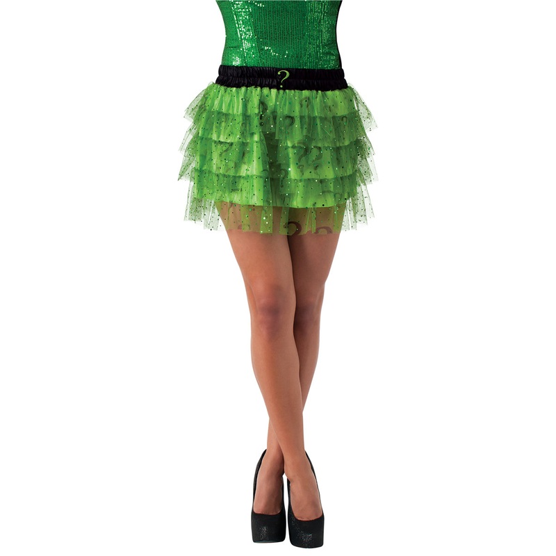 DC Villains Womens The Riddler Green Layered Costume Skirt