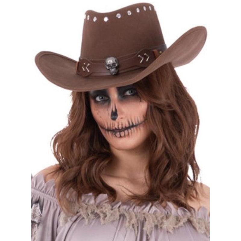 Outlaw Skeleton Adults Brown Cowboy Hat