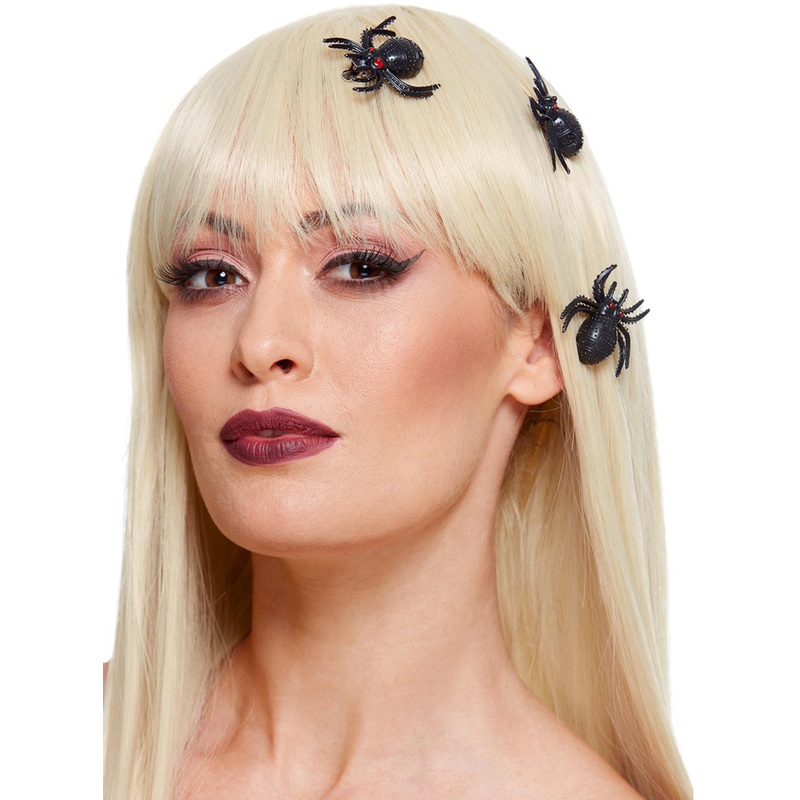 Pack of 3 Clip In Halloween Spider Hair Clips