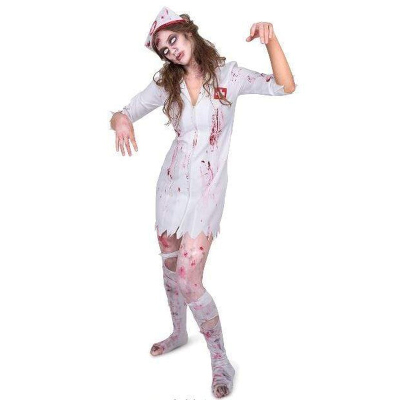 Zombie Womens Blood Splattered Night Nurse Halloween Costume