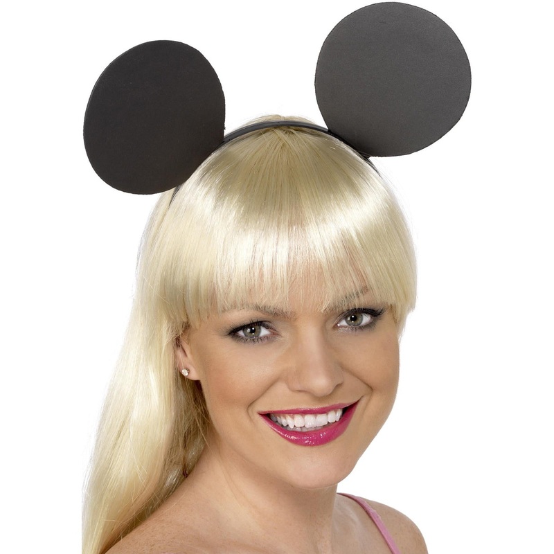 Classic Black Cartoon Mouse Ears Headband