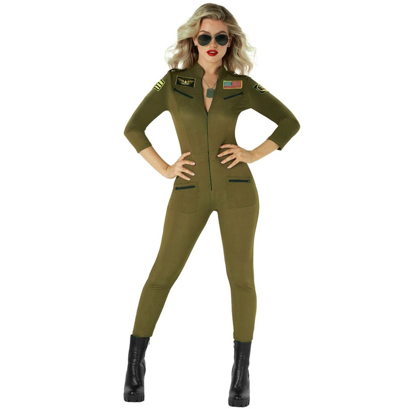 1980s Womens Aviator Fighter Pilot Costume