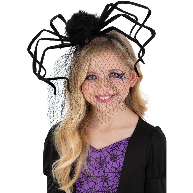 Creepy Crawly Spider Halloween Headband with Veil