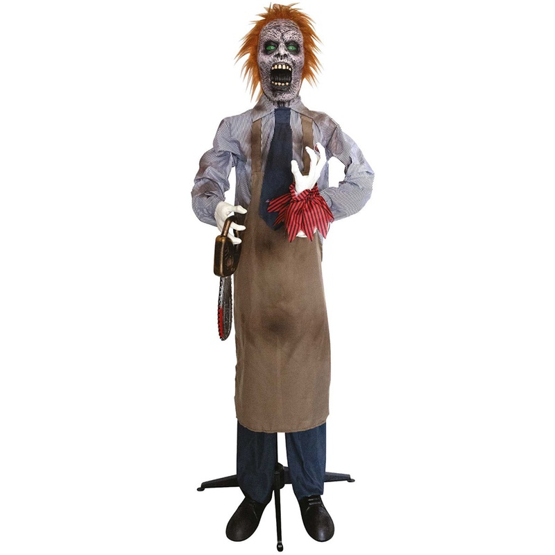 Standing 170cm Animatronic Chainsaw Man Halloween Decoration