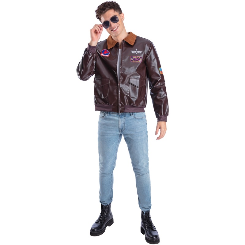 Top Gun Bomber Jacket|X Small (Chest 30-32)|Small (Chest 34-36)|Medium (Chest 38-40)|Large (Chest 42-44)