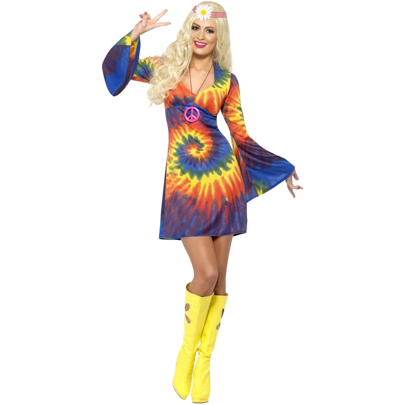 1960s Tie Dye Costume|Small (UK 8-10)|Medium (UK 12-14)|Large (UK 16-18)