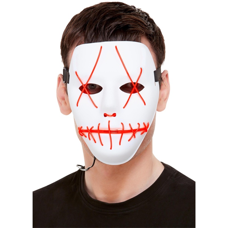 Stitch Face Mask, Neon Pink Light Up