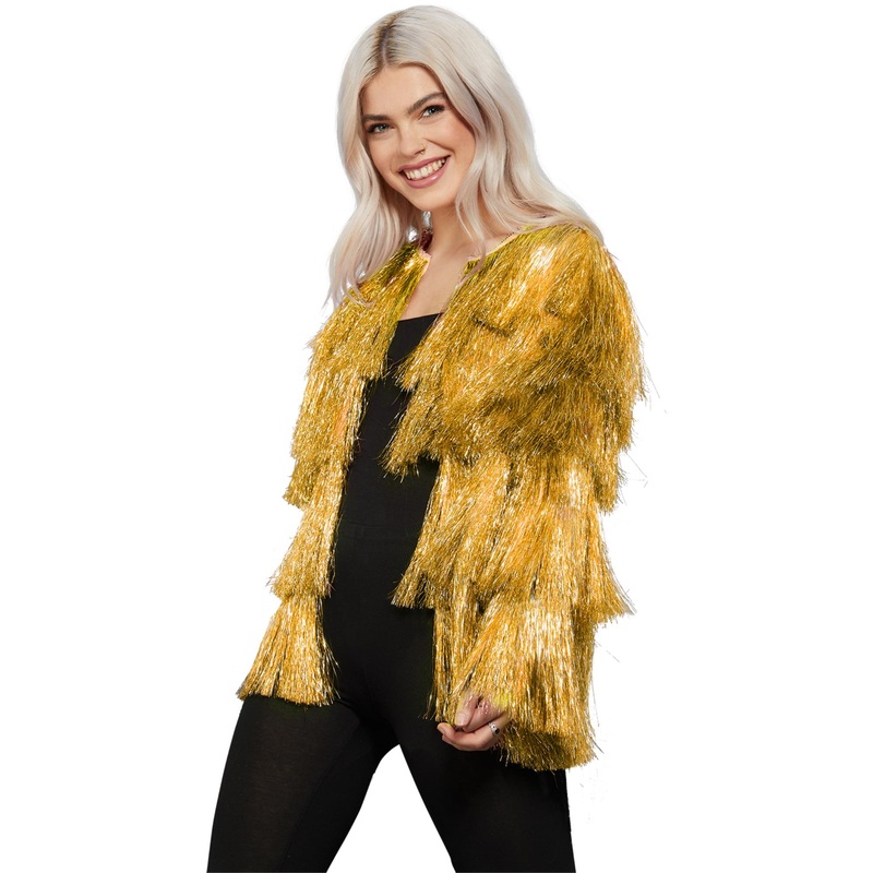 Fever Tinsel Festival Jacket, Gold