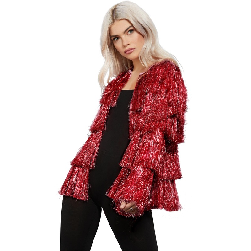 Fever Tinsel Festival Jacket, Red