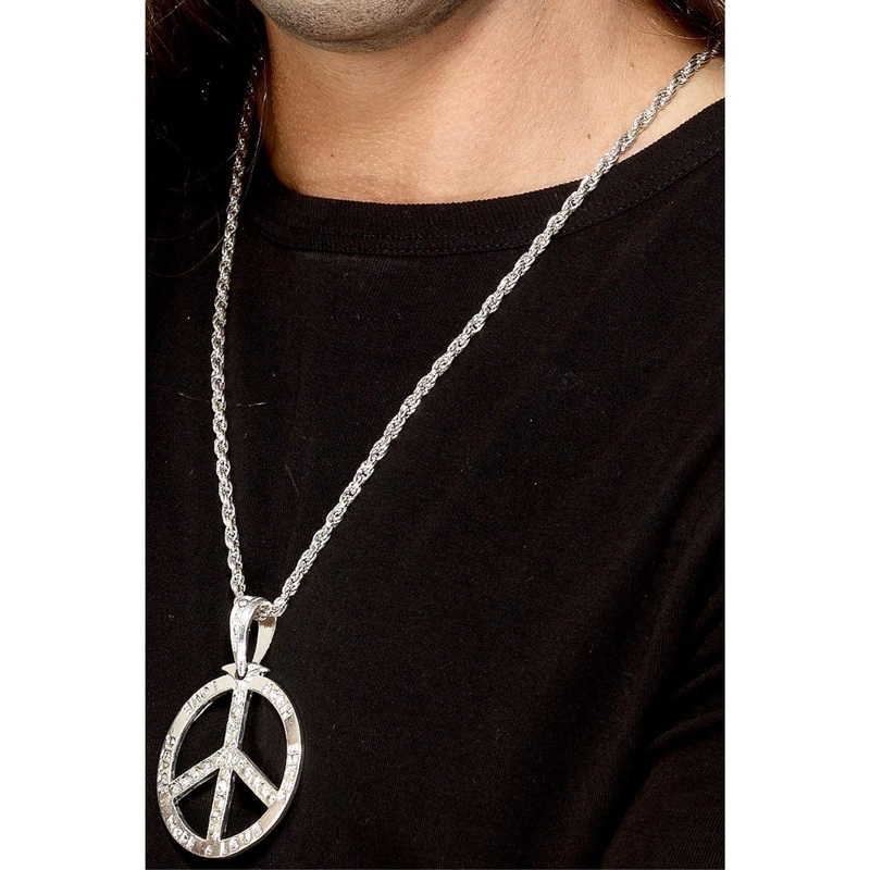 60s Peace Sign Hippie Medallion