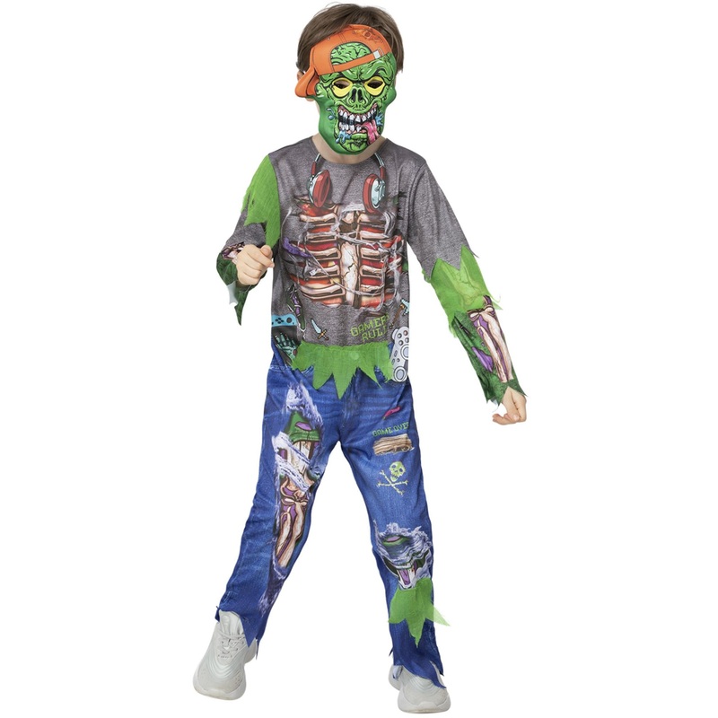 Zombie Gamer Costume|Small (Age 4-6)|Medium (Age 7-9)|Large (Age 10-12)