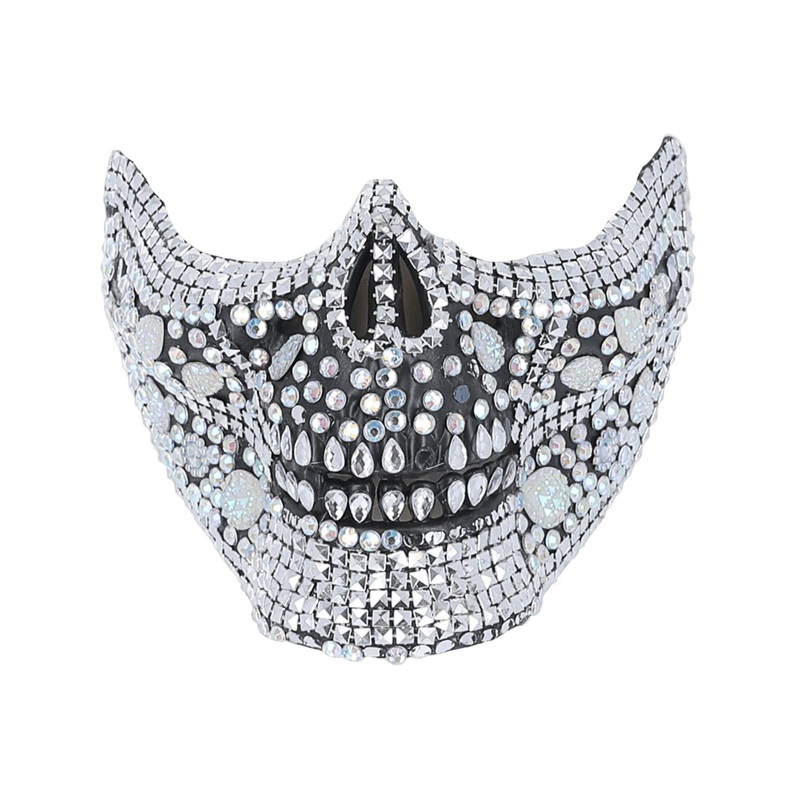 Deluxe Crystal Skull Half Face Mask