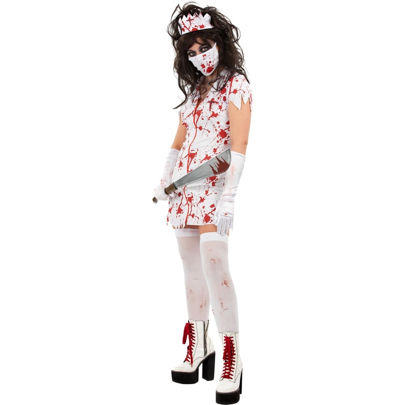 Zombie Nurse Costume|Small (UK 8-10)|Medium (UK 12-14)|Large (UK 16-18)|X Small (UK 4-6)