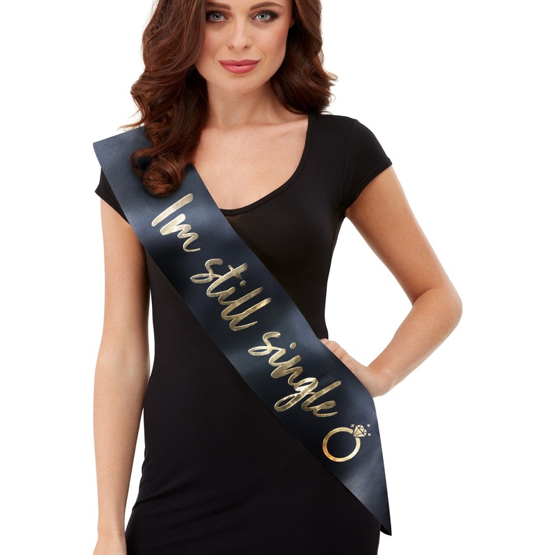 Hen Party Funny Sashes, 6Pk, Black & Gold