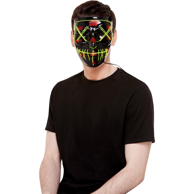 Stitch Face Mask, Green Neon Light Up