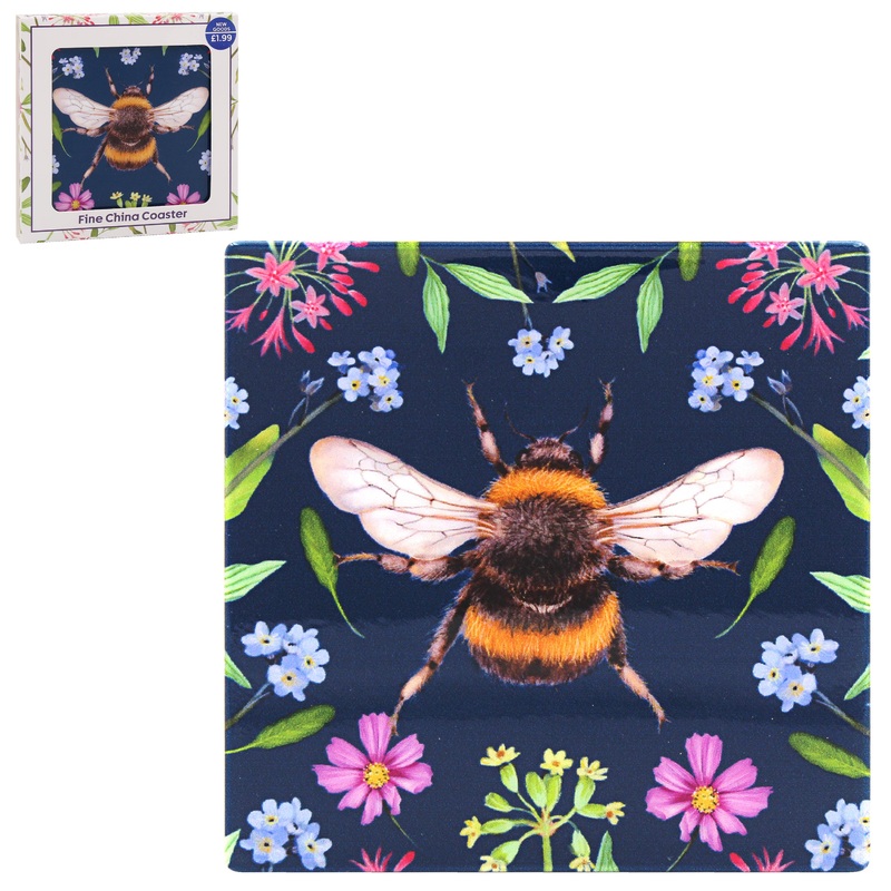 Bee Coasters|Dark Blue|Sage Green
